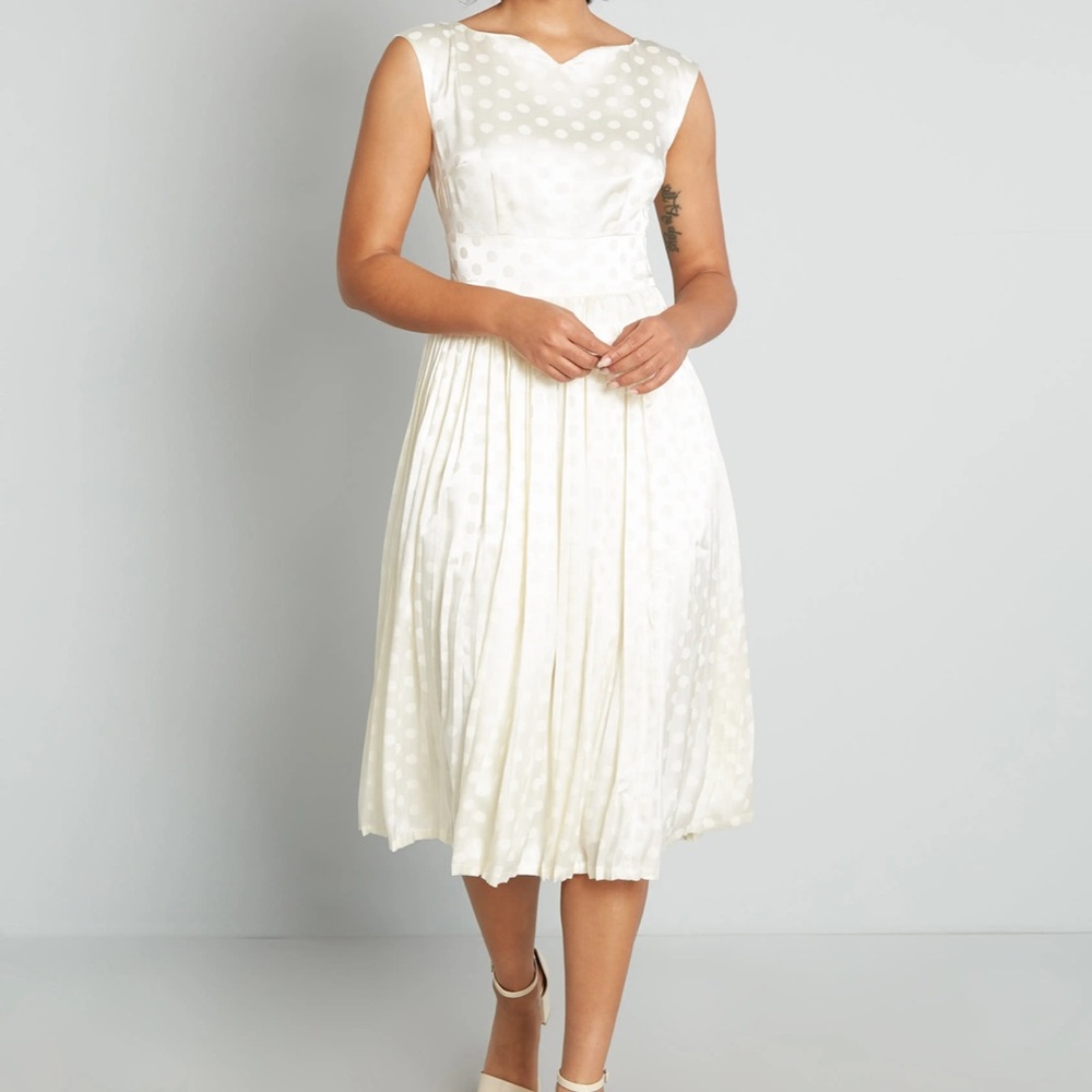Always In My Dots Fit and Flare ModCloth Wedding Dress